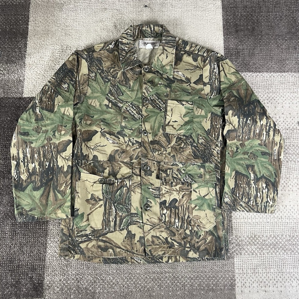 Vintage Ranger Real Tree Camo Button Up‎ Mens Size Medium Made In USA
